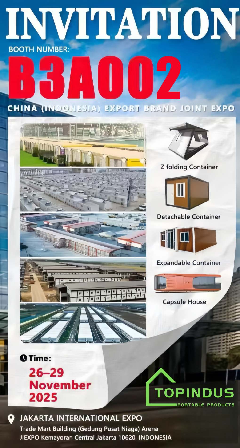 TOPINDUS จะเข้าร่วมงาน CHINA(UNDONESIA)EXPORT BRAND JOINT EXPO