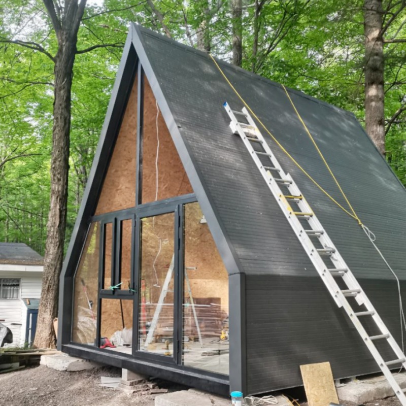 กรณีศึกษาโครงการบ้านสามเหลี่ยมสองชั้นโครงสร้างเหล็กของลูกค้าชาวฝรั่งเศส