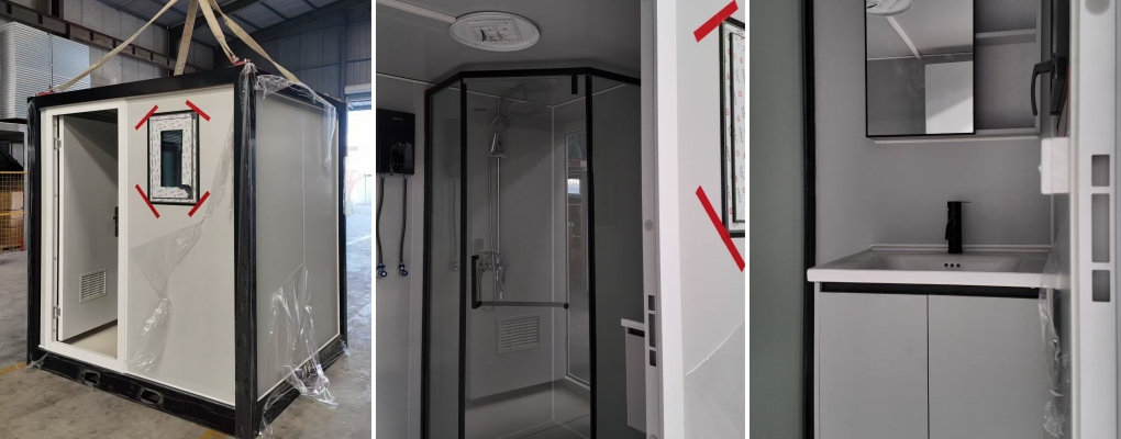 Protable mobile container bathroom toilets