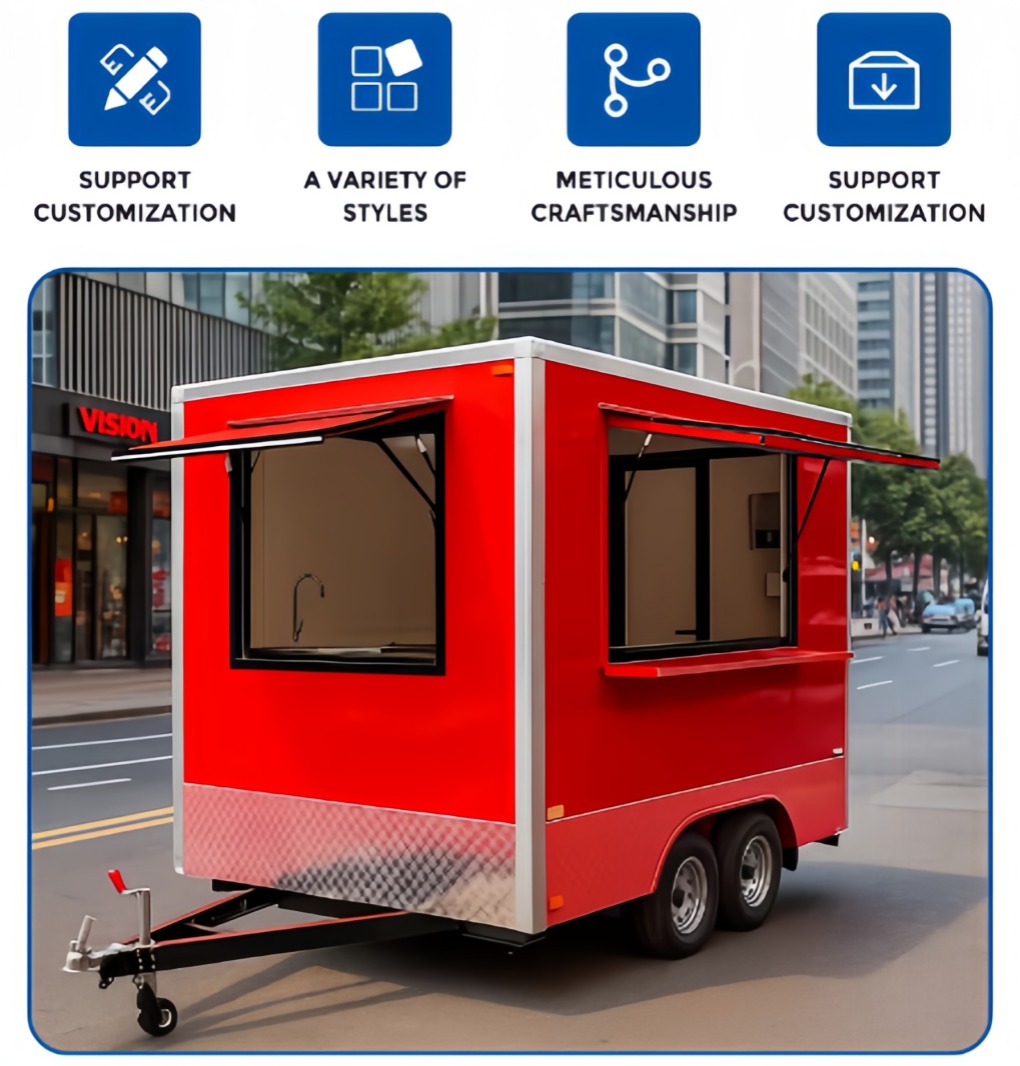 Street Mobile Food Truck Cart Fast Food Trailer for Sale