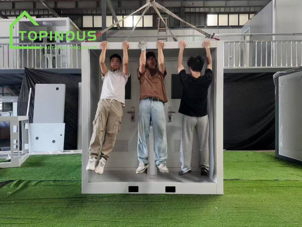 ห้องสุขาเคลื่อนที่โครงสร้างเหล็ก TOPINDUS ผ่านการทดสอบรับน้ำหนักจริงแล้ว